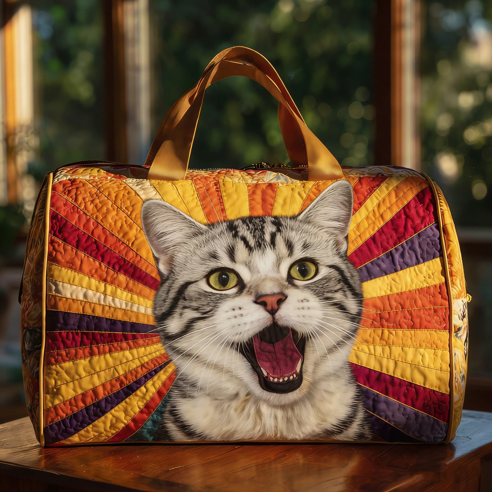 Vintage Timeless American Shorthair Quilted Duffle Bag | inBag33