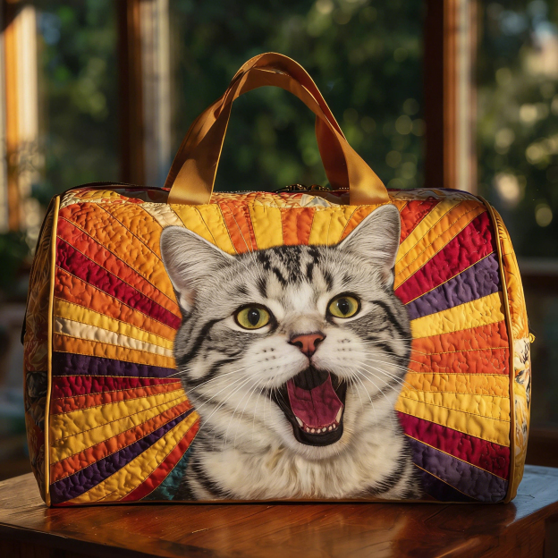 Vintage Timeless American Shorthair Quilted Duffle Bag | inBag33