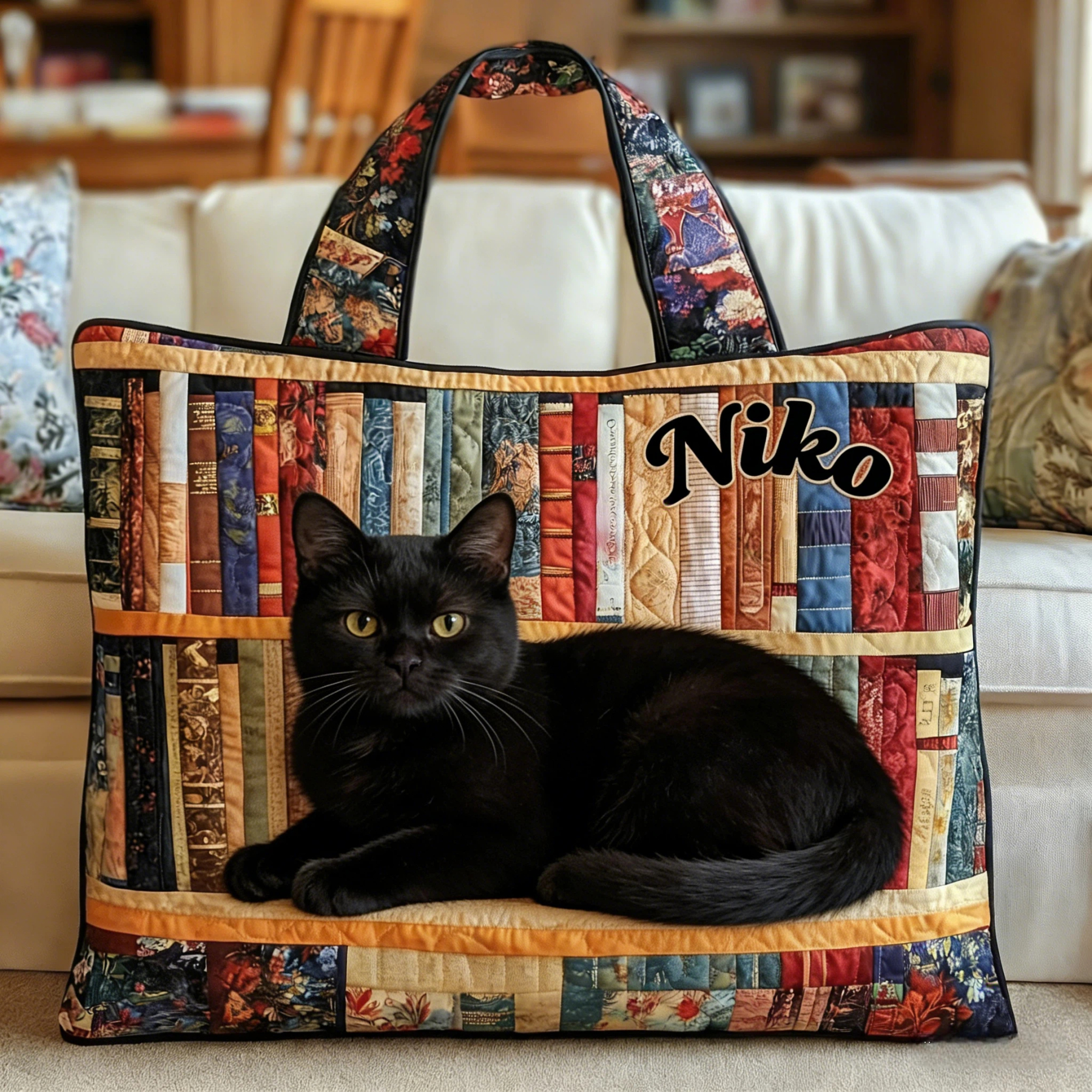 Personalised Vintage Timeless Bombay Quilted Tote Bag | inBag74