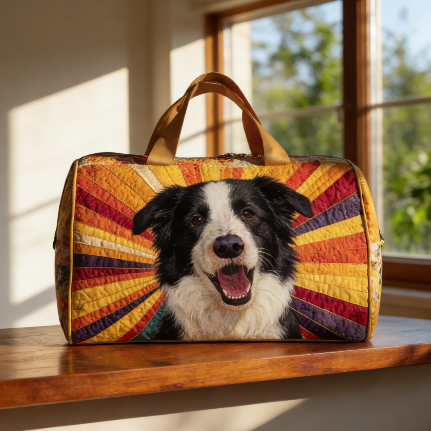 Vintage Timeless Border Collie Quilted Duffle Bag | inBag37