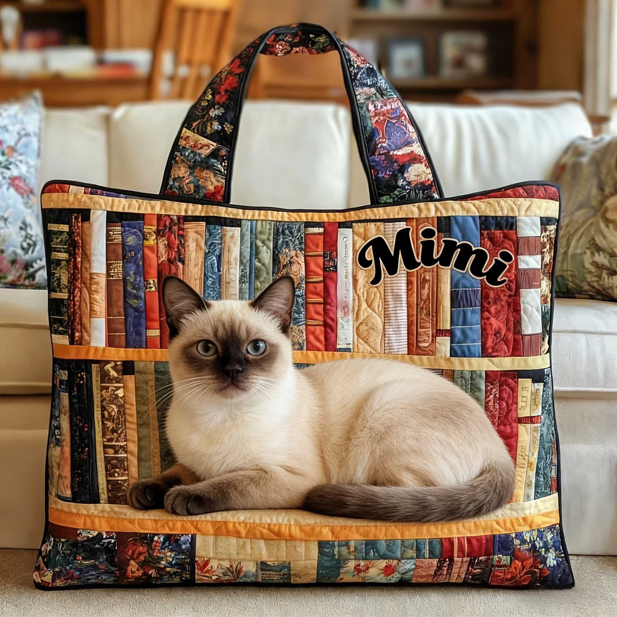 Personalised Vintage Timeless Burmese Quilted Tote Bag | inBag76