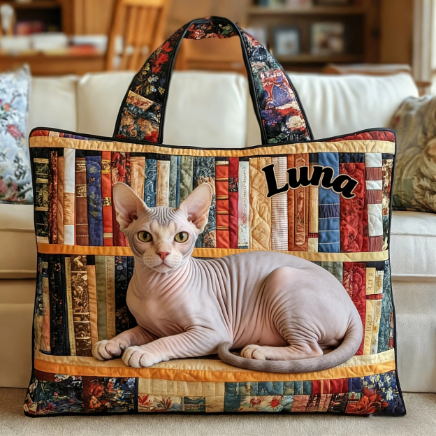 Personalised Vintage Timeless Canadian Sphynx Quilted Tote Bag | inBag77