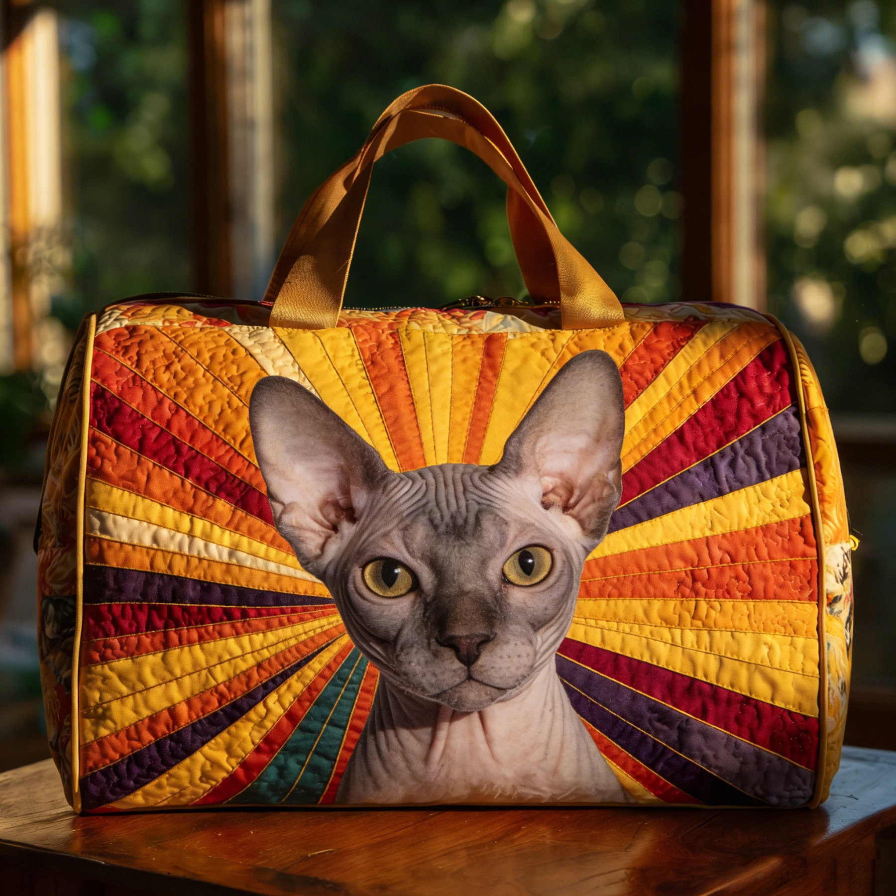 Vintage Timeless Canadian Sphynx Terrier Quilted Duffle Bag | inBag41