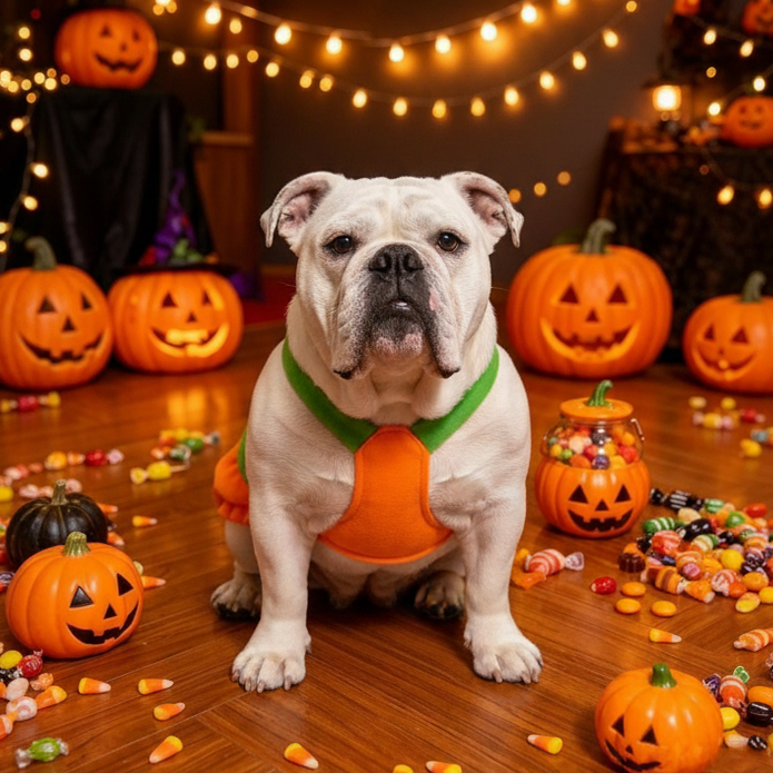 Personalized Pet Halloween Pumpkin Pinafore Dress | inCloth112