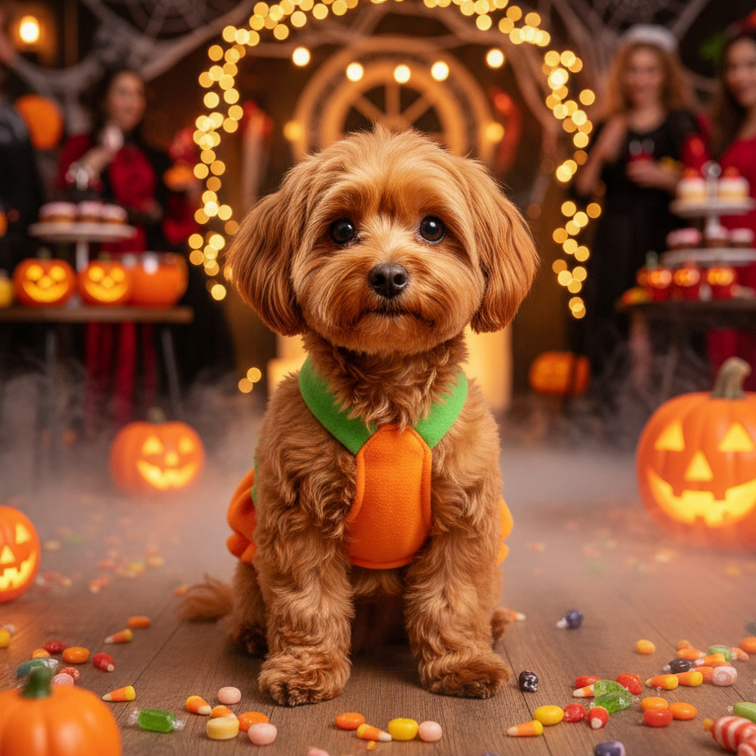 Personalized Pet Halloween Pumpkin Pinafore Dress | inCloth112