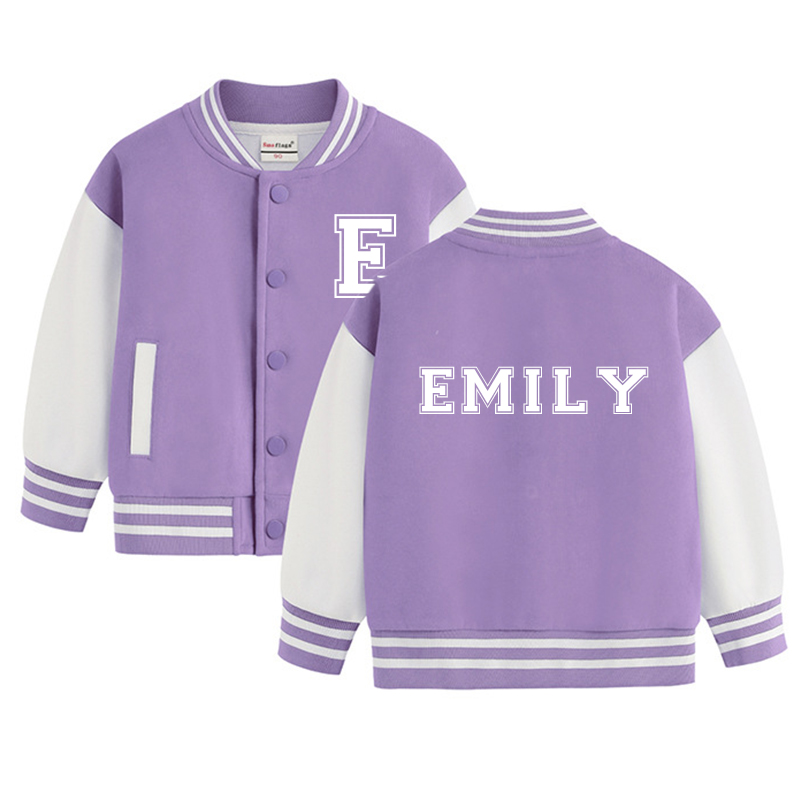Personalized Initial & Name Kids Baseball Jacket | inJacket35