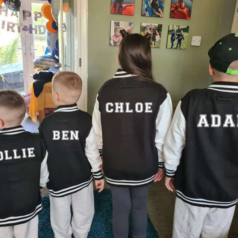 Personalized Initial & Name Kids Baseball Jacket | inJacket35