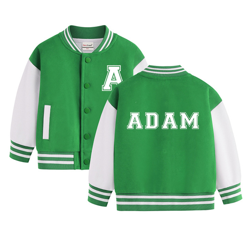 Personalized Initial & Name Kids Baseball Jacket | inJacket35