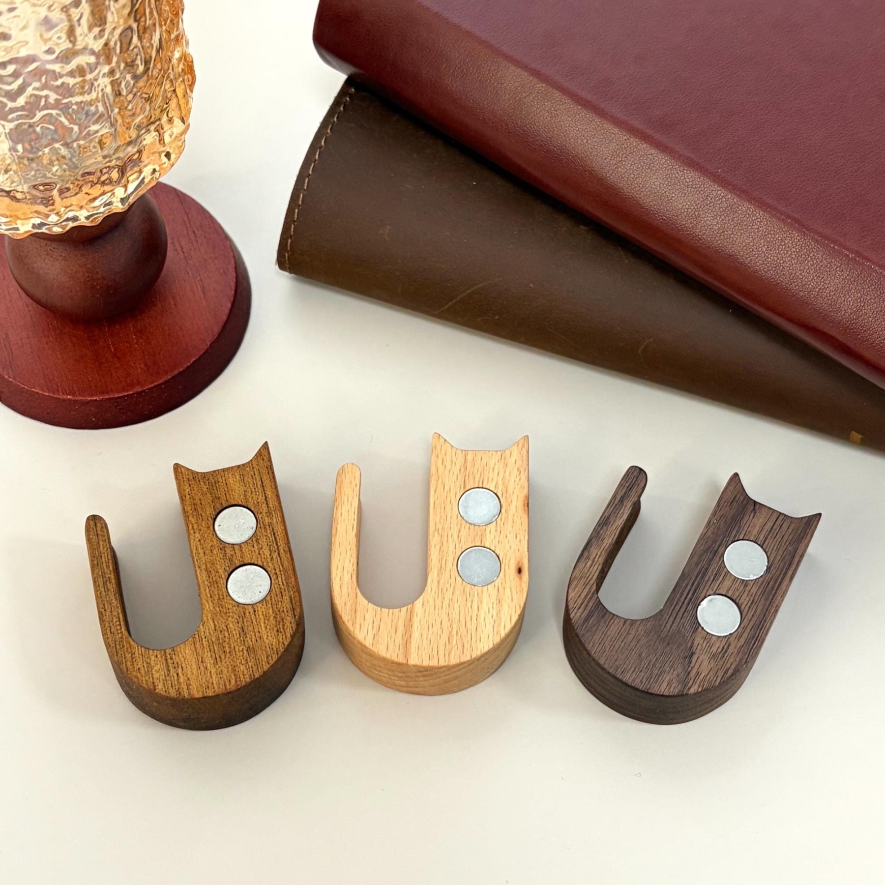 Personalized Wooden Cat Whisker Magnetic Holder | inAccs17