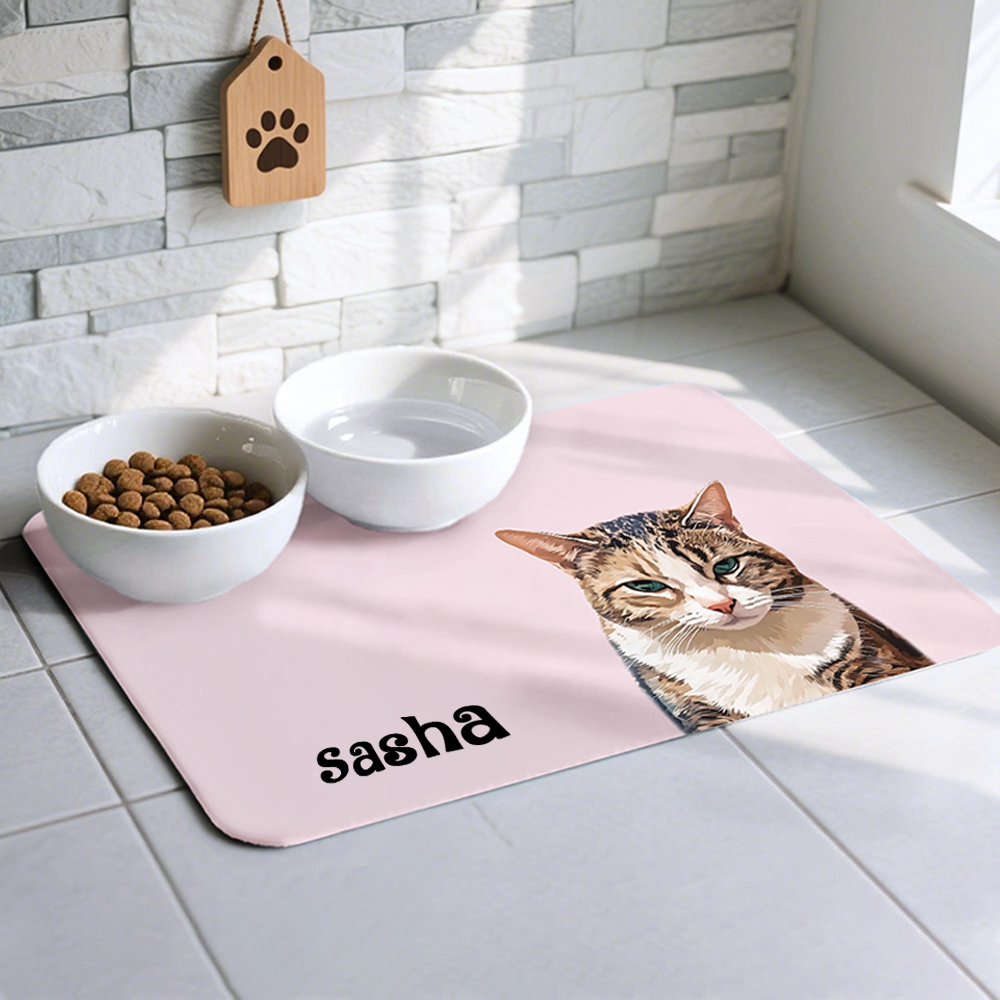 Personalized Pet Food Mat With Portrait | inAccs21