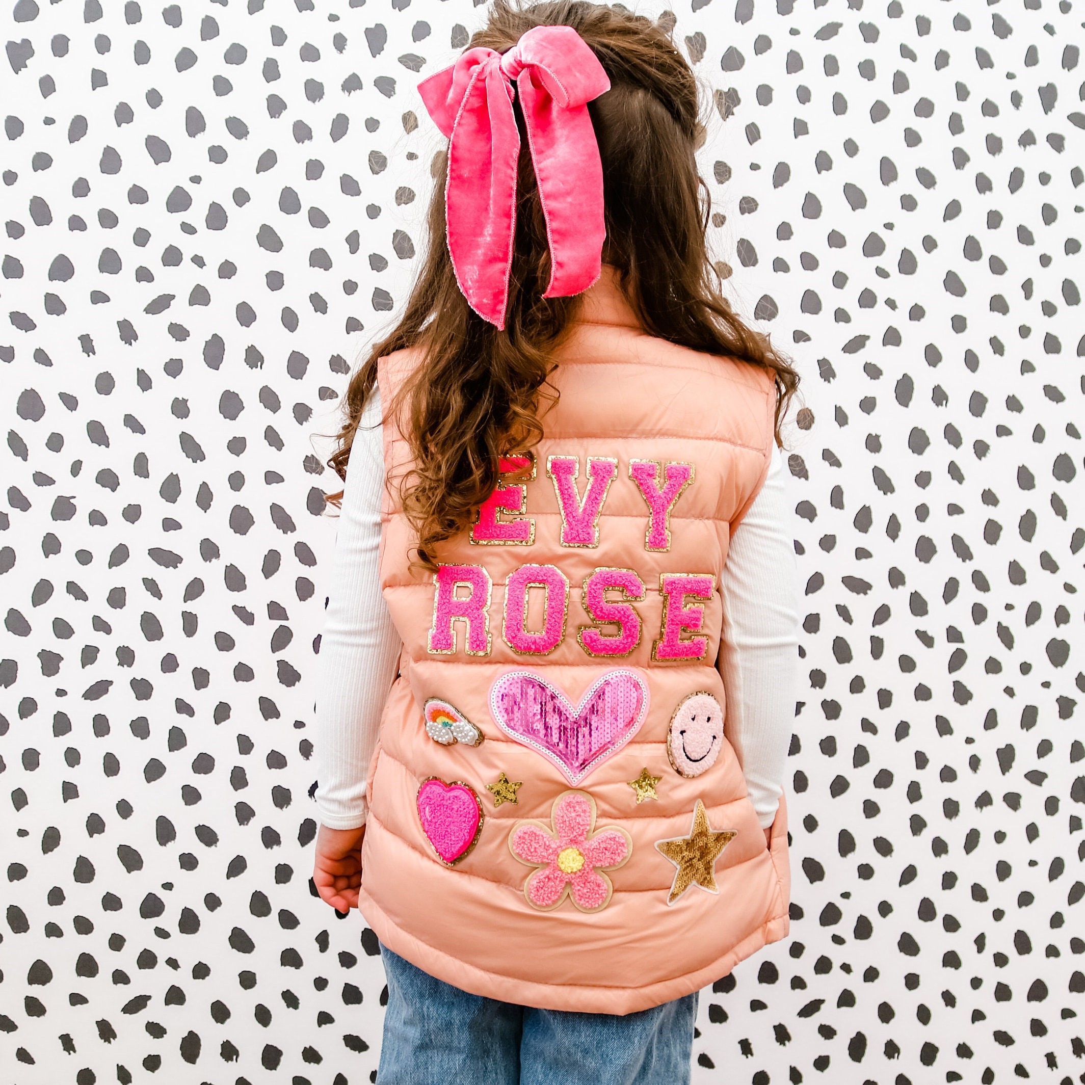 Personalized Hand Patch Kids Lightweight Puffer Vest Jacket