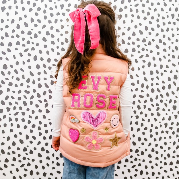 Personalized Hand Patch Kids Lightweight Puffer Vest Jacket