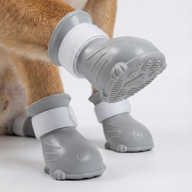 Waterproof Rubber Dog Boots with Non-Slip Sole | inAccs19