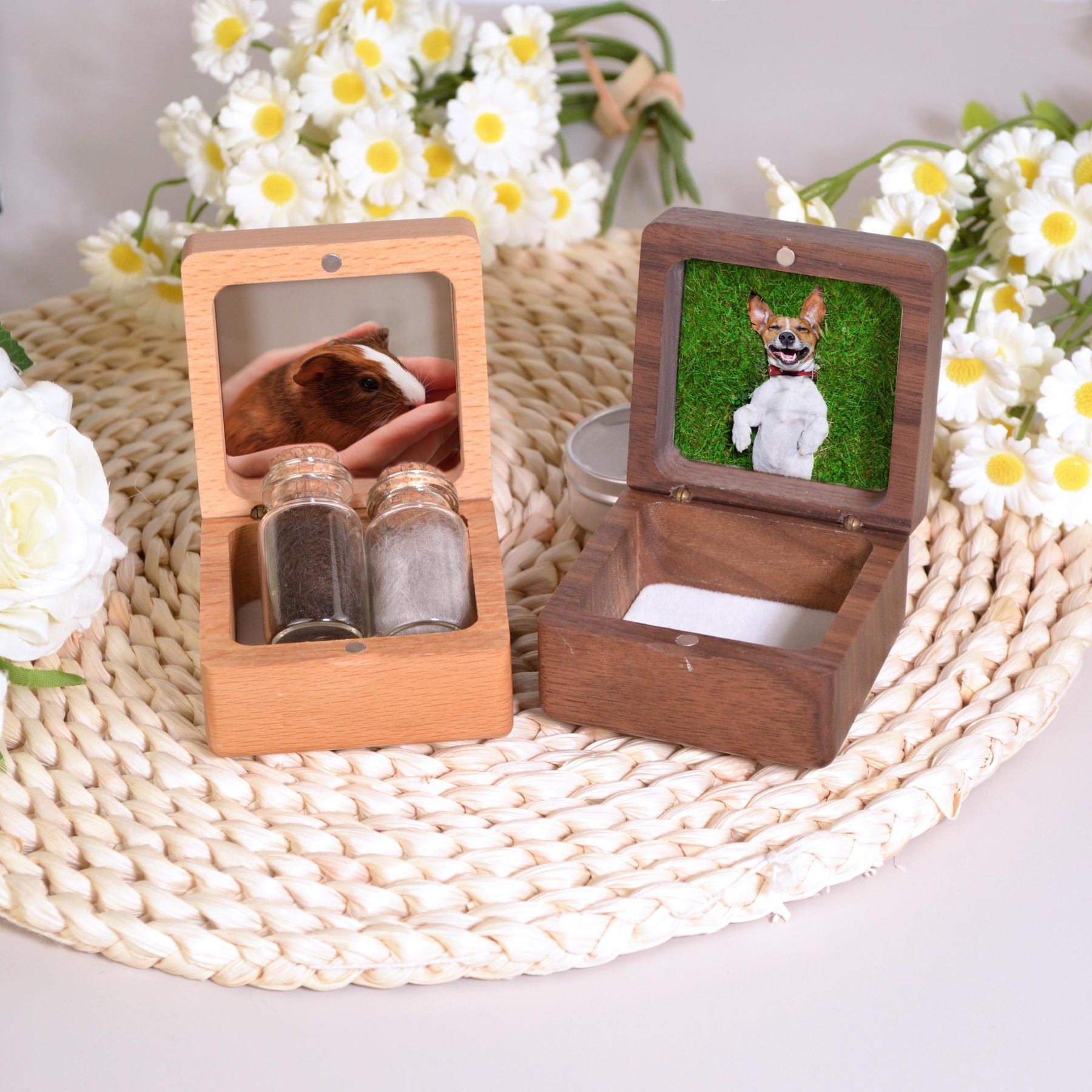 Personalized Engraving Name Wooden Pet fur Keepsake | KKPet238