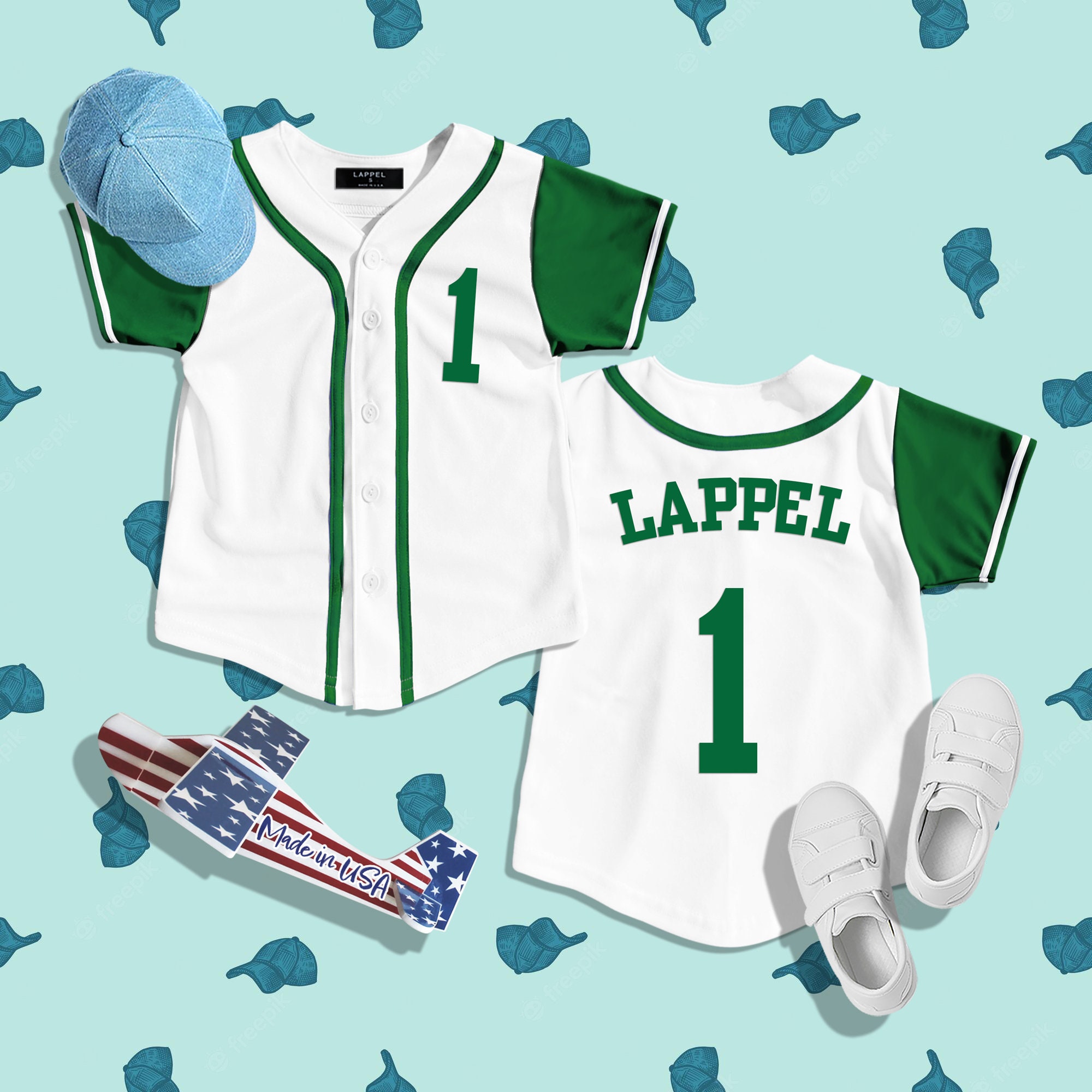 Personalized Kids Summer Sleeve Contrast Baseball Jersey | inSport04