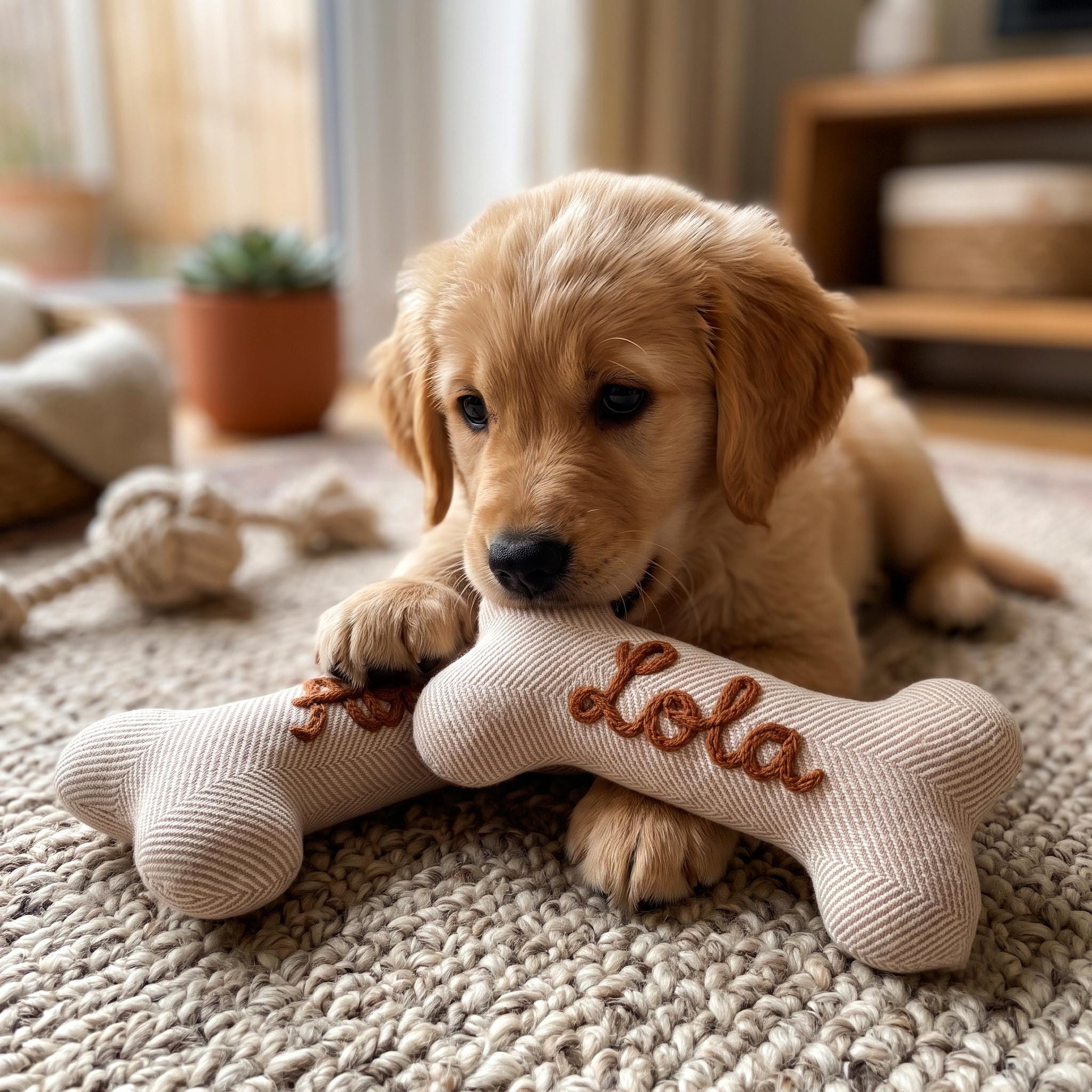 Personalized Embroidered Name Pet Bone Toy | inToy11