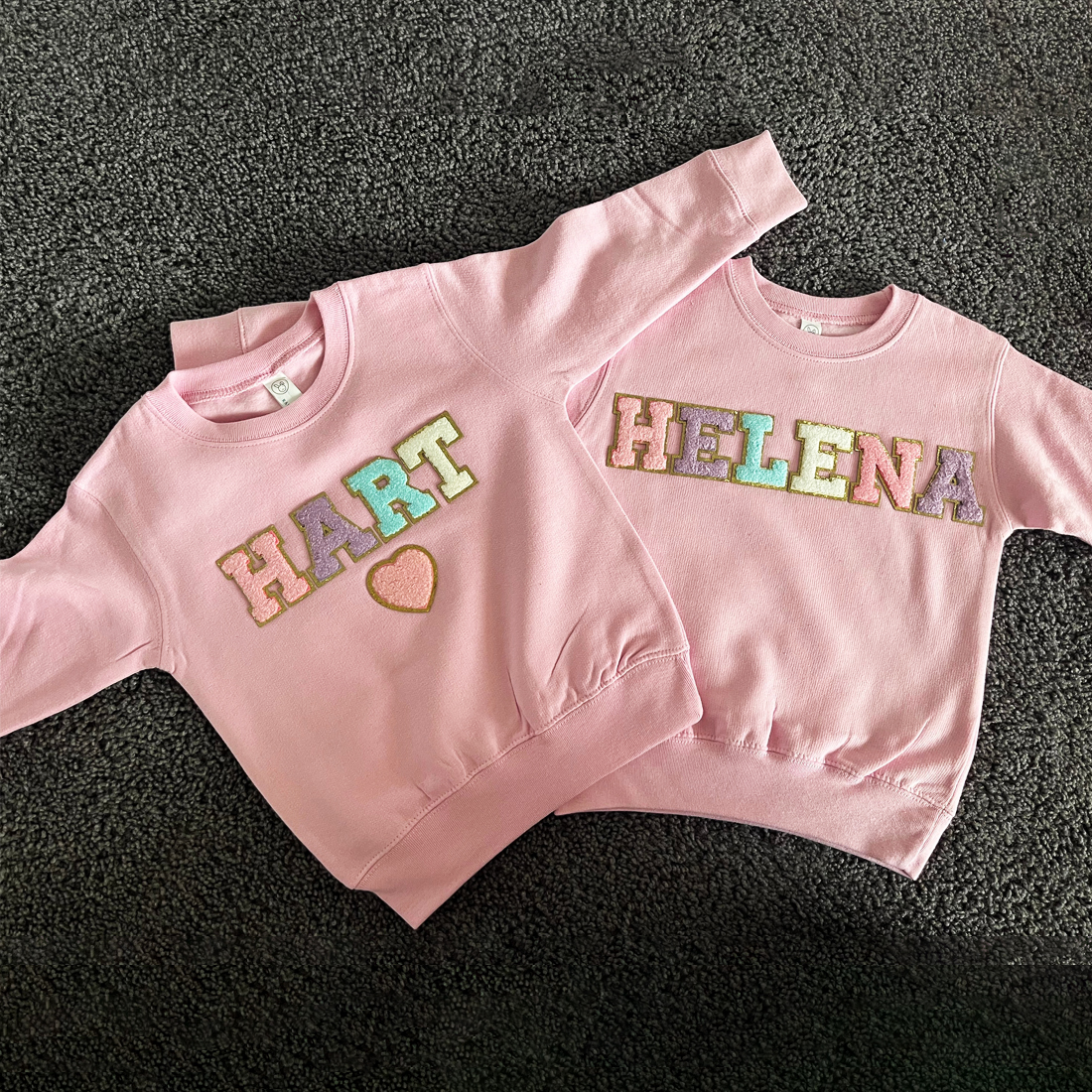 Personalized Kid Chenille Patch Name Crewneck Sweatshirt | insweatshirt57