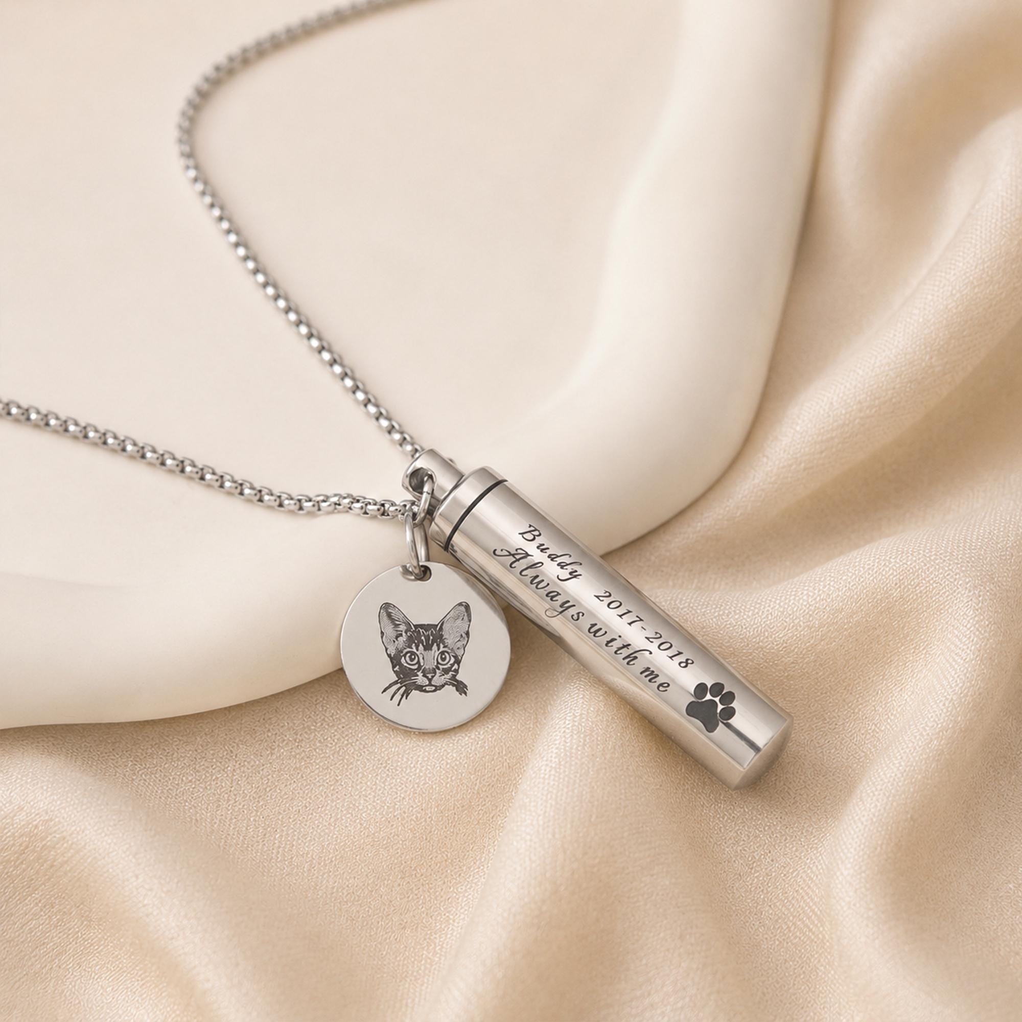 Personalized Name Pet Portrait Commemorative Necklace | inAccs65