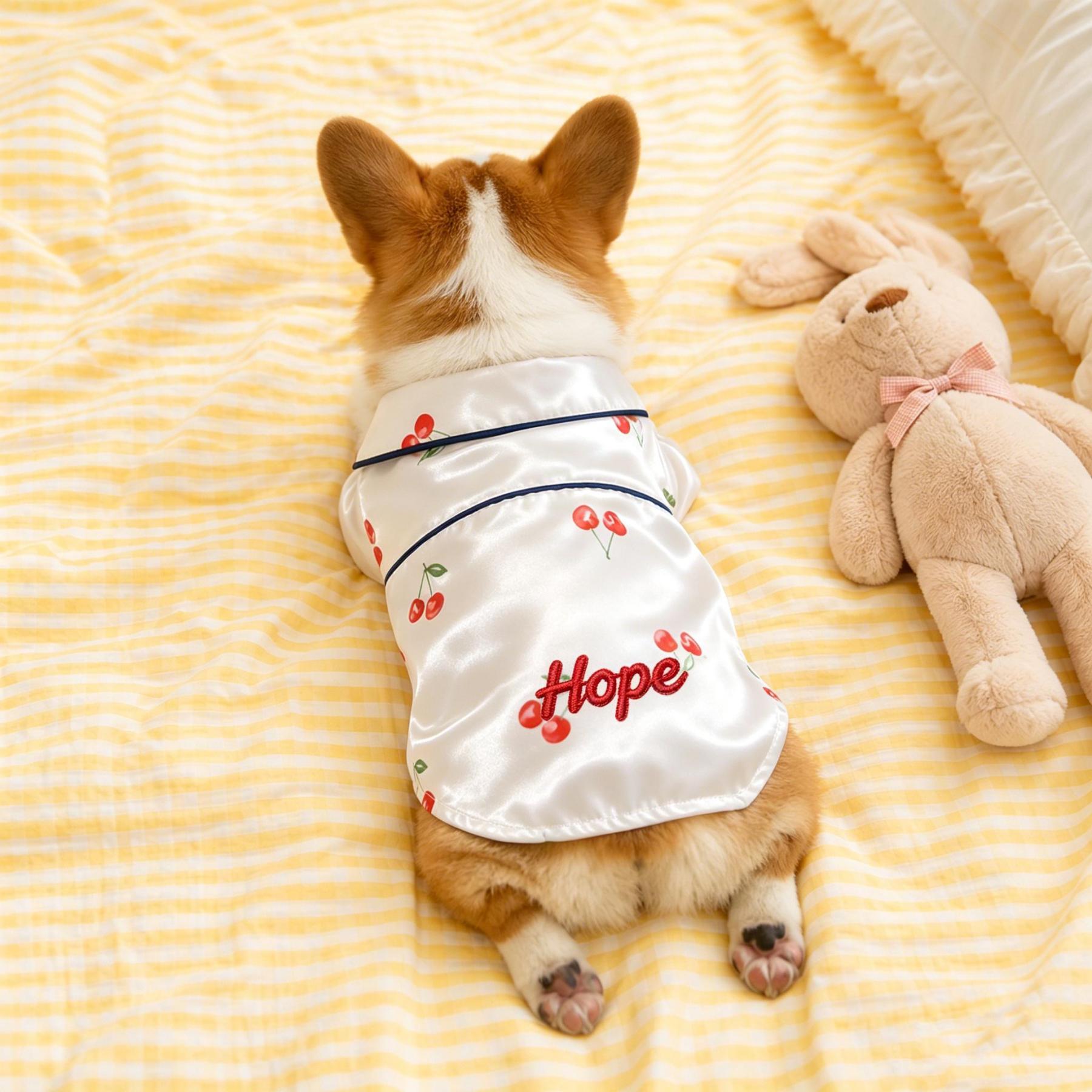 Personalized Embroidered Pet Cherry Print Pajamas | inCloth107