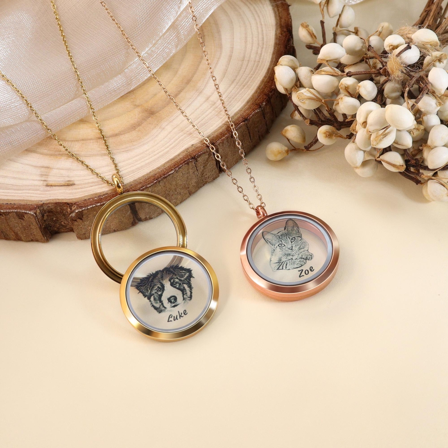 Personalized Pet Fur Hair Keepsake Necklace | inAccs23