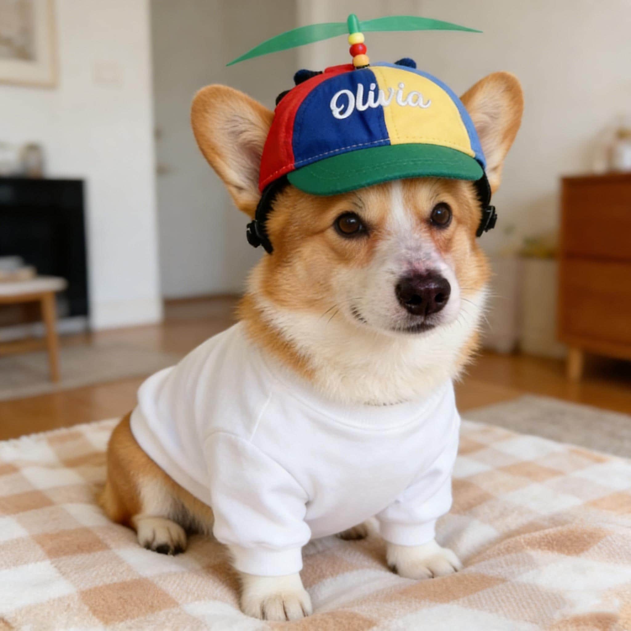 Personalized Embroidered Name Propeller Helicopter Pet Hats | inHat03