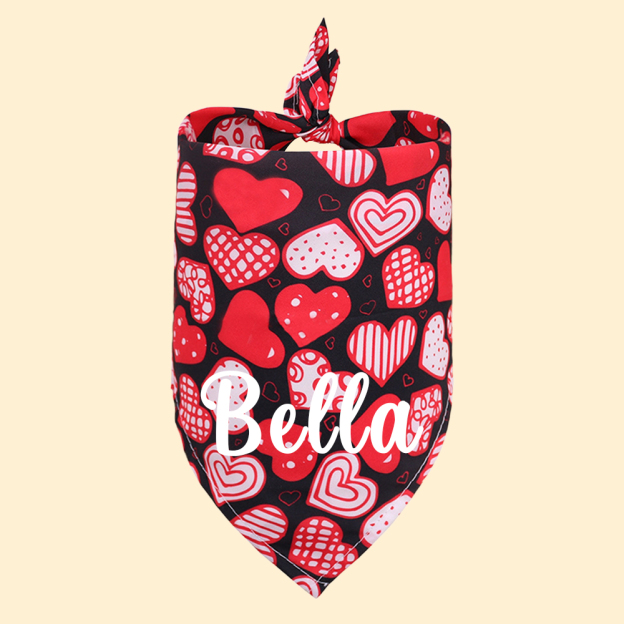 Personalized Romantic Valentine's Day Pet Bandana | KKPet388