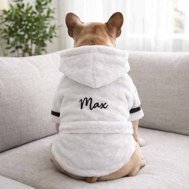 Personalized Embroidered Name Pet Bathrobe | inCloth23