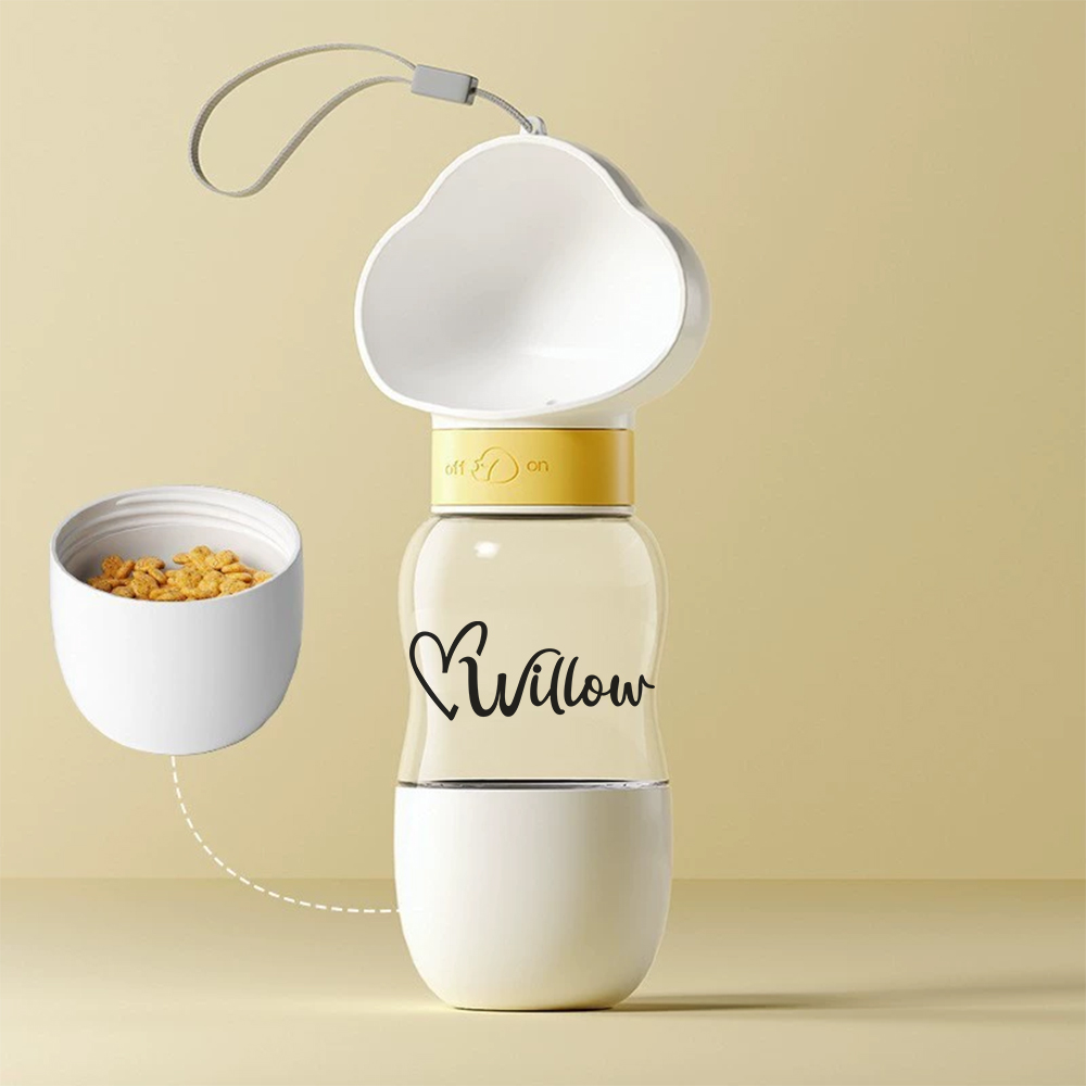 Personalized Pet Water Bottle With Food Container | inAccs55