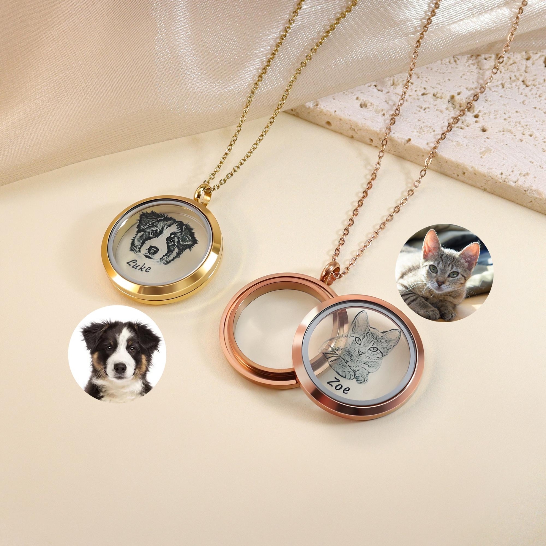 Personalized Pet Fur Hair Keepsake Necklace | inAccs23