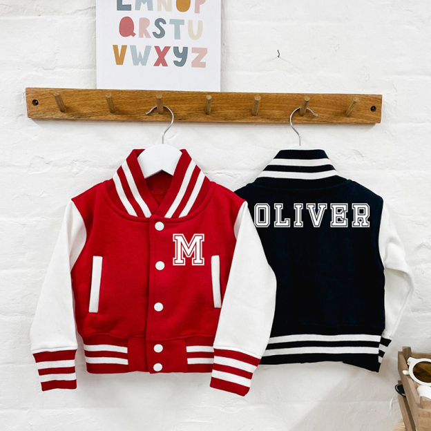 Personalized Initial & Name Kids Baseball Jacket | inJacket35
