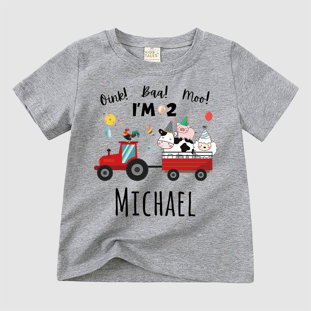 Personalized Kid Cute Farm Animal Party Birthday T-Shirt | inTee17