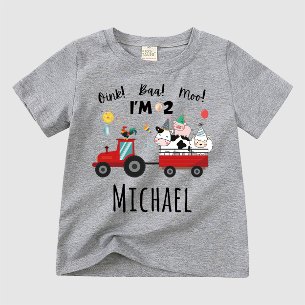 Personalized Kid Cute Farm Animal Party Birthday T-Shirt | inTee17