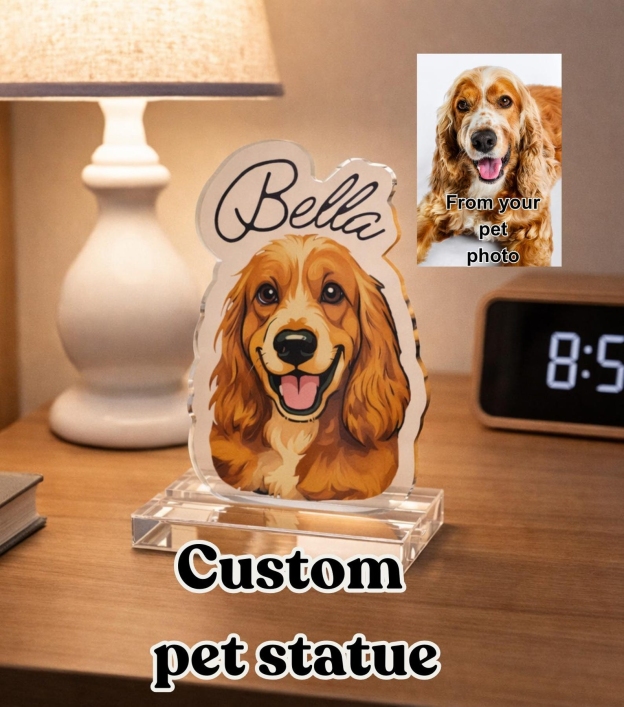 Personalized Acrylic Pet Portrait Statue Keepsake | inAccs39