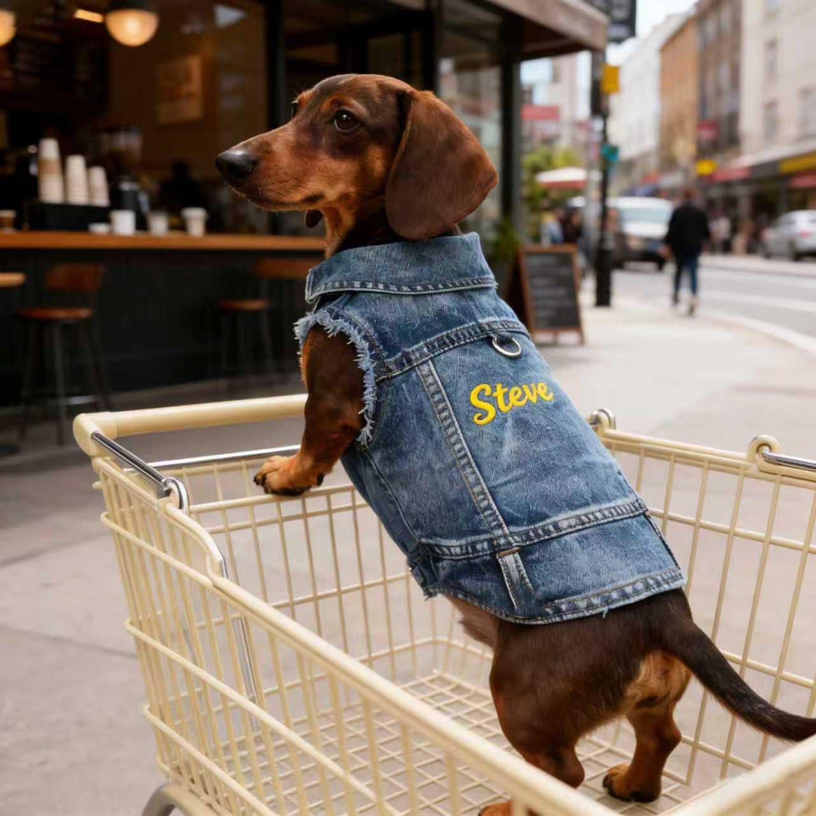 Personalized Embroidered Name Pet Denim Vest | inCloth63