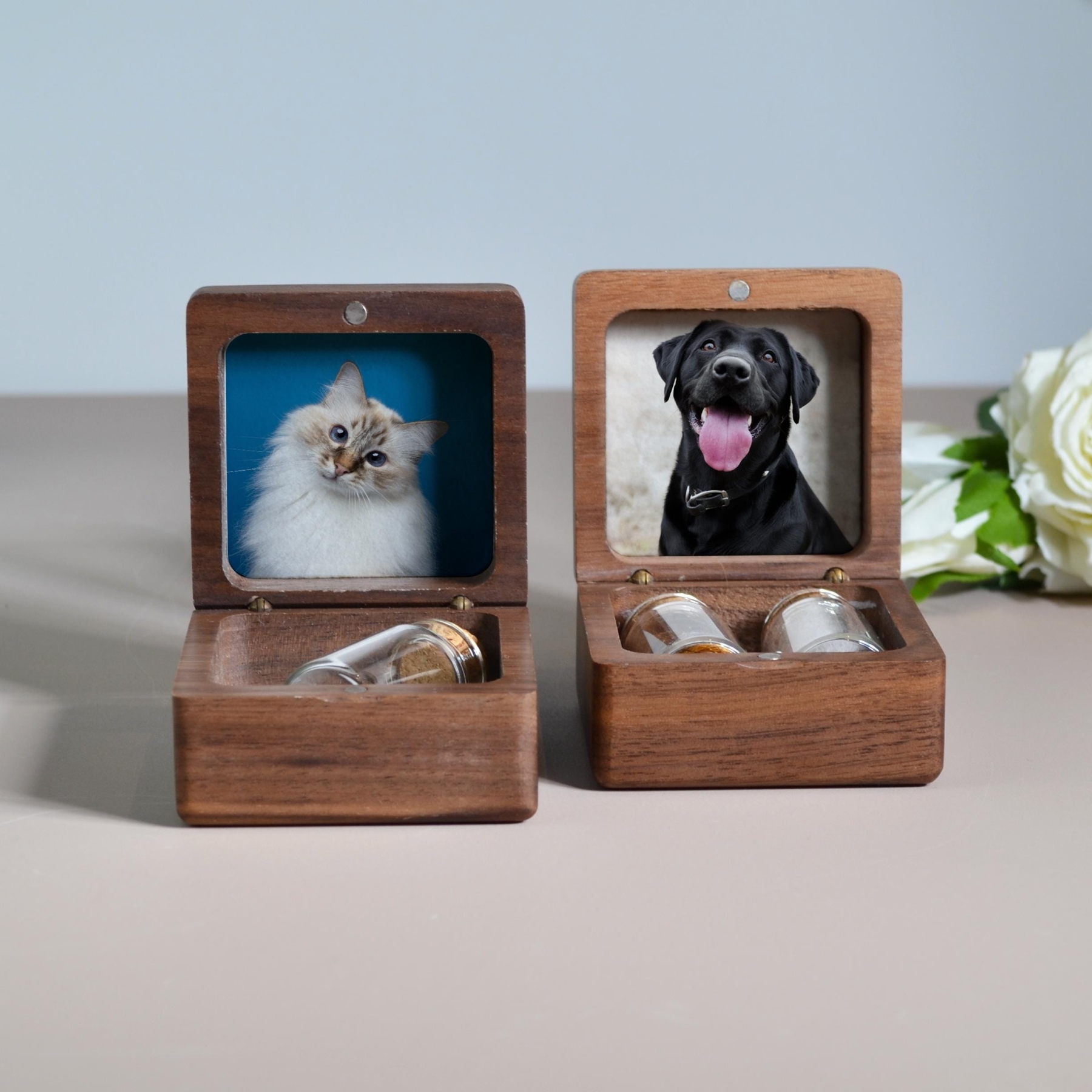Personalized Engraving Name Wooden Pet fur Keepsake | KKPet238