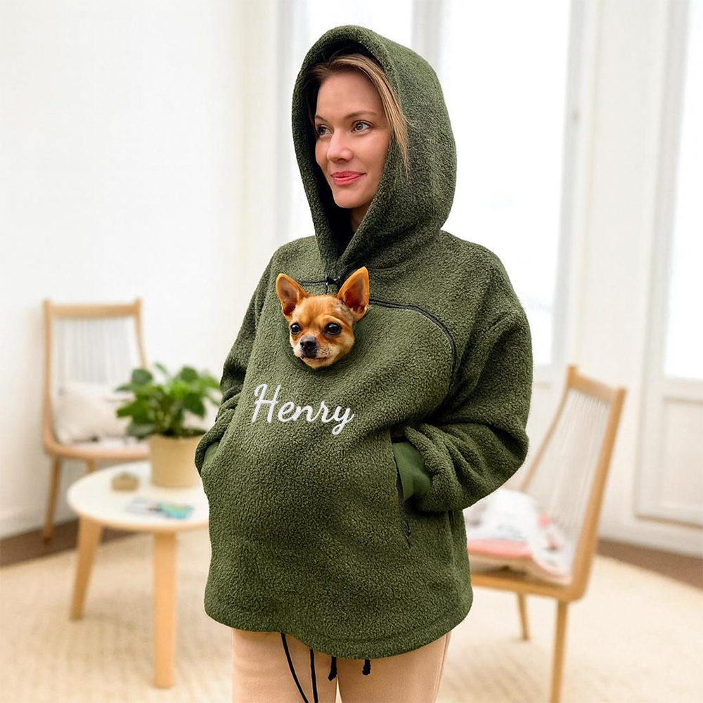 Personalized Embroidered Comfortable Pet Carrier Hoodie | KKCloth338