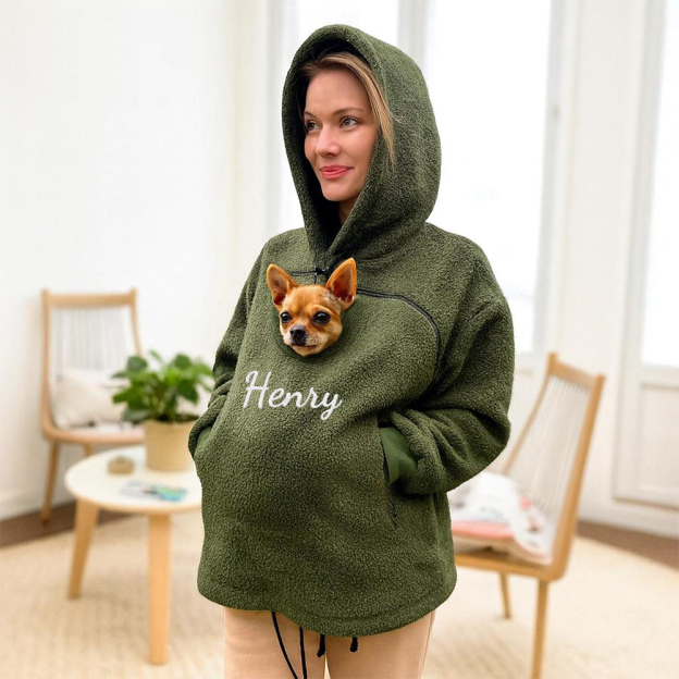 Personalized Embroidered Comfortable Pet Carrier Hoodie | KKCloth338