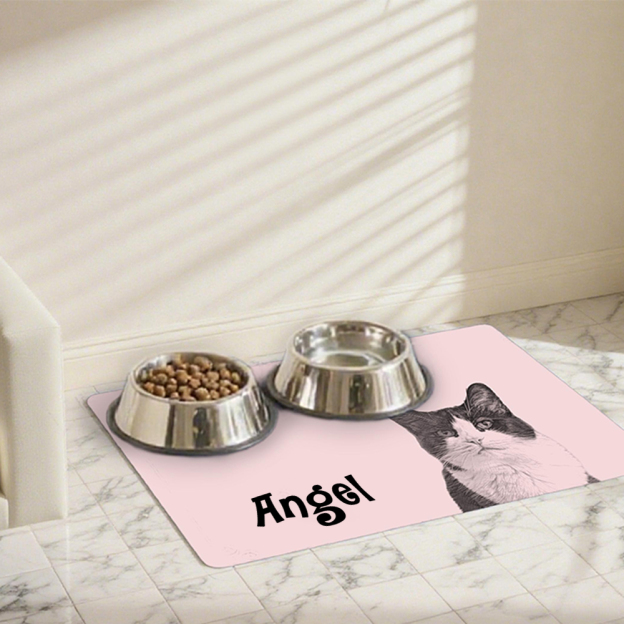Personalized Pet Food Mat With Portrait | inAccs21