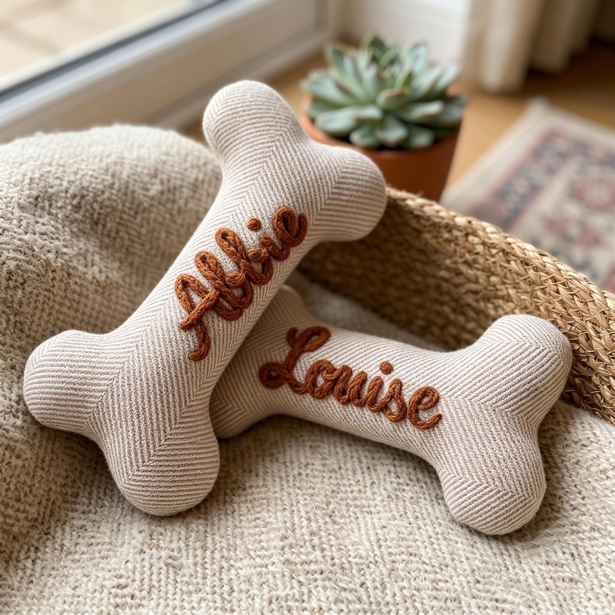 Personalized Embroidered Name Pet Bone Toy | inToy11