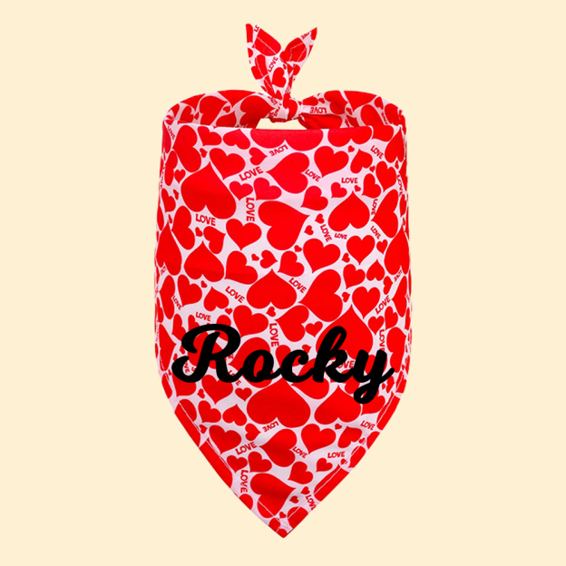 Personalized Romantic Valentine's Day Pet Bandana | KKPet388