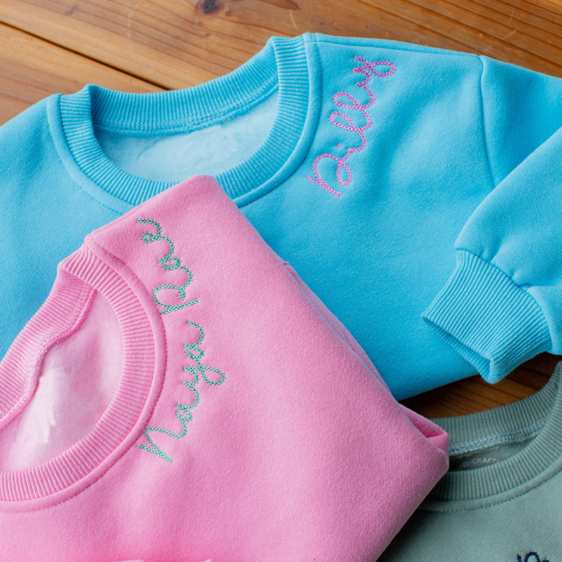 Personalized Hand-Embroidered Kid Cozy Soft Crewneck Sweatshirt | inSweatshirt61