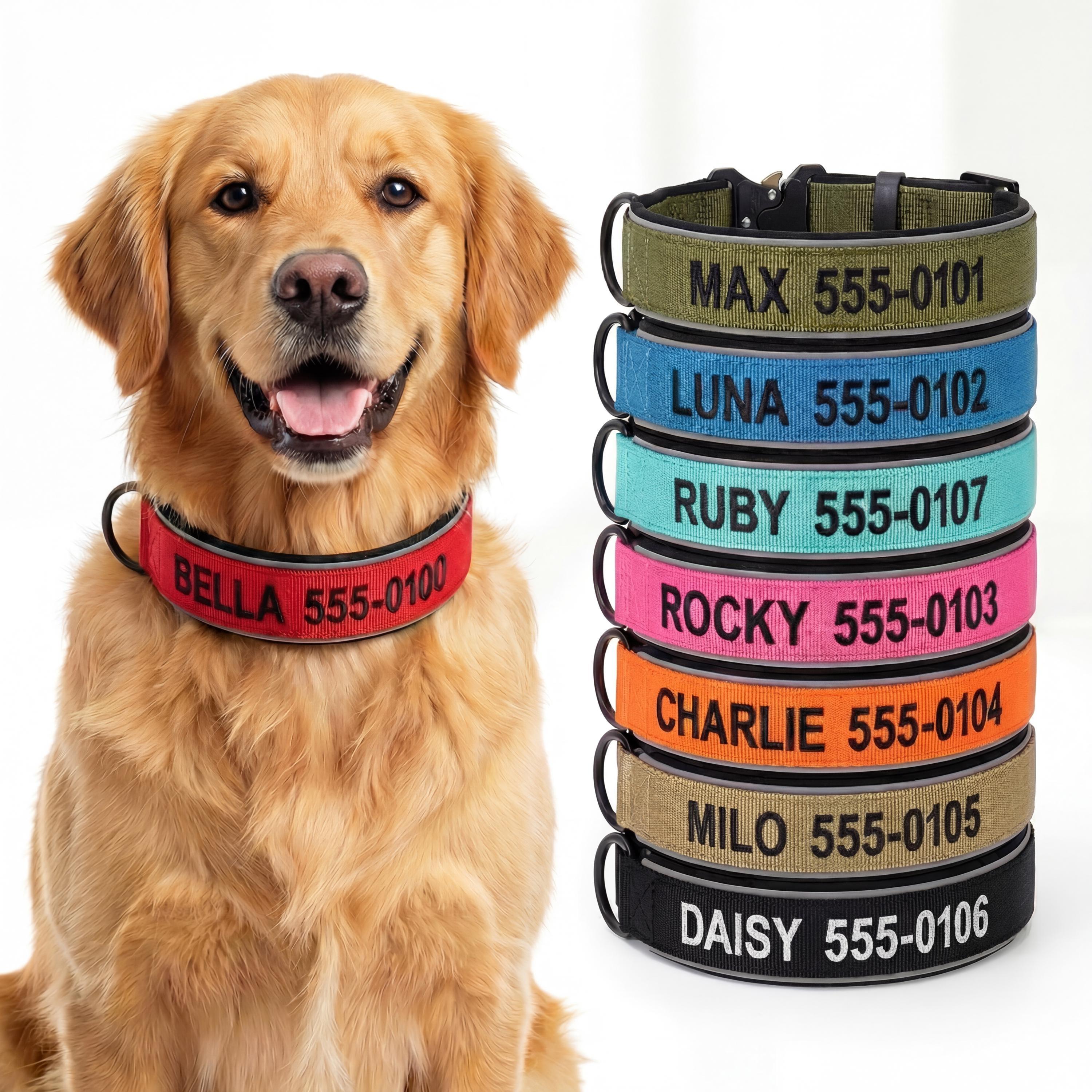 Personalized Embroidered Name Pet Collar with Phone Number | inAccs42