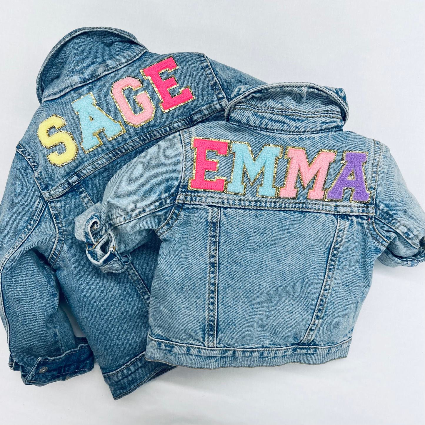 Personalized Hand Patch Kids Denim Jacket | inJacket16