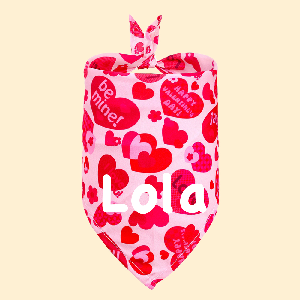 Personalized Romantic Valentine's Day Pet Bandana | KKPet388