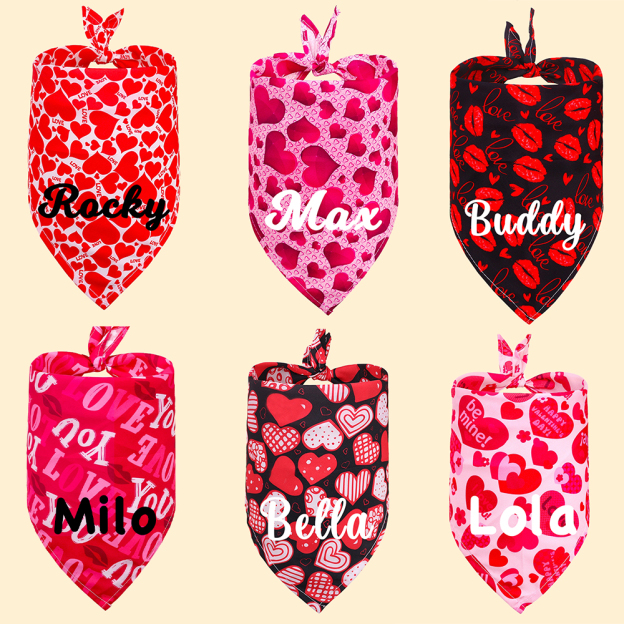 Personalized Romantic Valentine's Day Pet Bandana | KKPet388