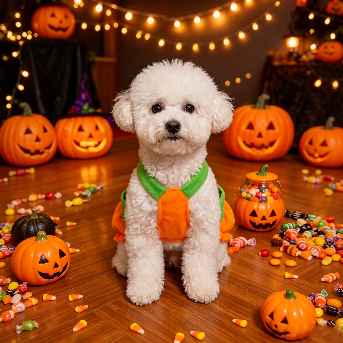 Personalized Pet Halloween Pumpkin Pinafore Dress | inCloth112