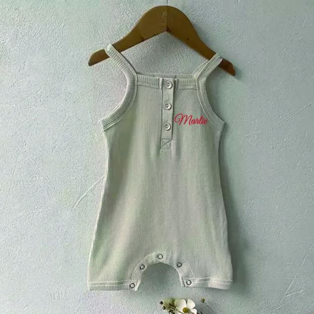 Personalized Embroidery Waffle Baby Cozy Soft Summer Romper | inRomper28