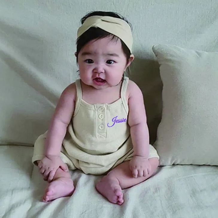 Personalized Embroidery Waffle Baby Cozy Soft Summer Romper | inRomper28