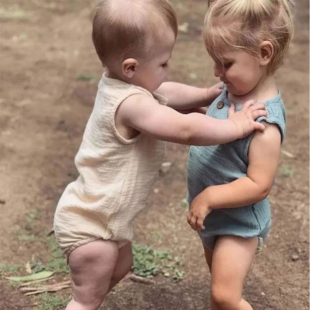 Personalized Embroidery Baby Organic Cotton Muslin Romper | inRomper34