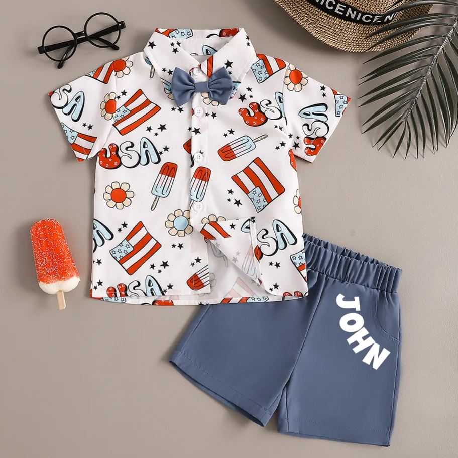 Personalized Boys The 4th Of July Shirt and Shorts Set | inSet6401